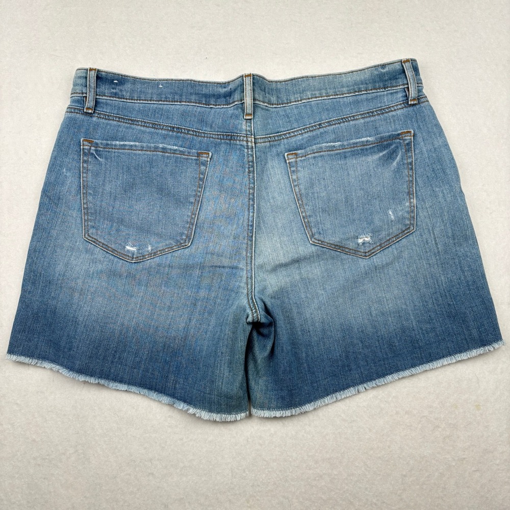 LOFT Womens Denim Shorts 12 31 Cut Off Distressed Raw Hem Casual Boho - Picture 2 of 10